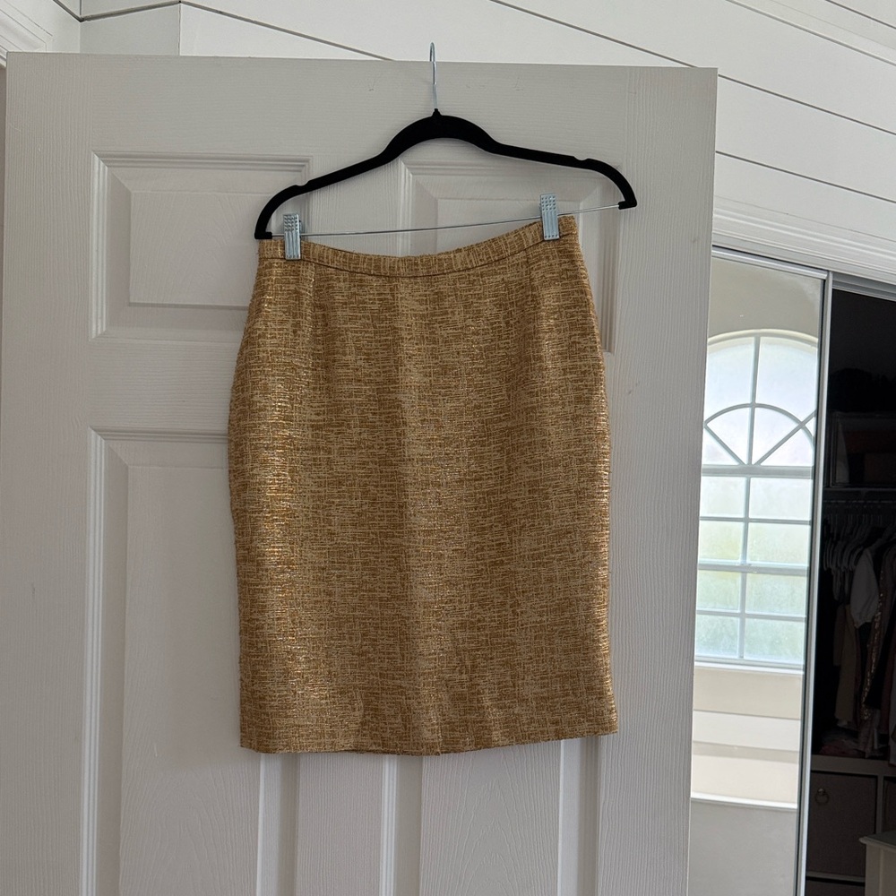 Dolce & Gabbana Gold Pencil Skirt